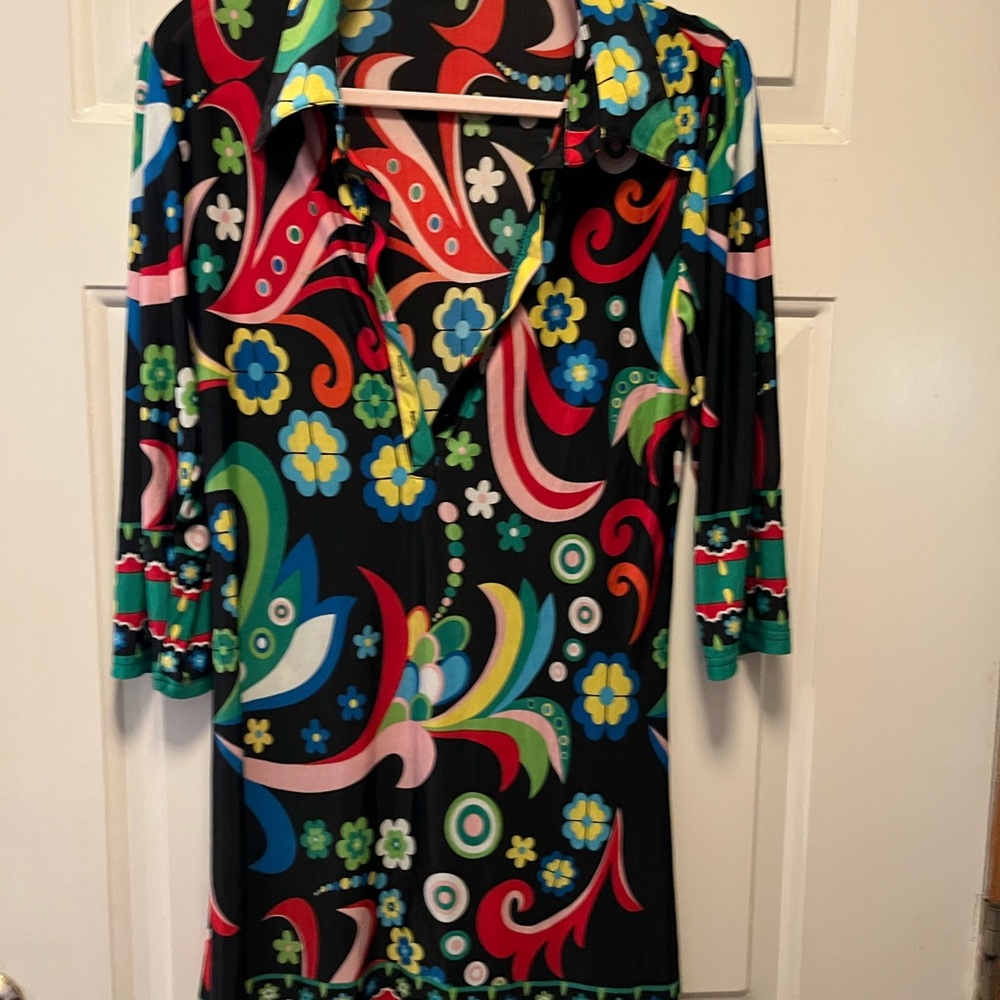 Black and Red Sheath Midi Dress with Notched Collar 60’s 70’s